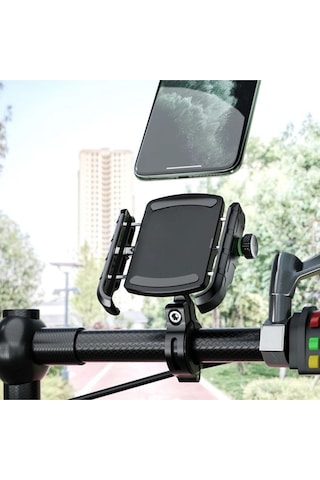 2 İn 1 Ayna Ve Gidon Bağlantılı Motorsiklet Telefon Tutucu Bisiklet Atv Telefon Tutacağı