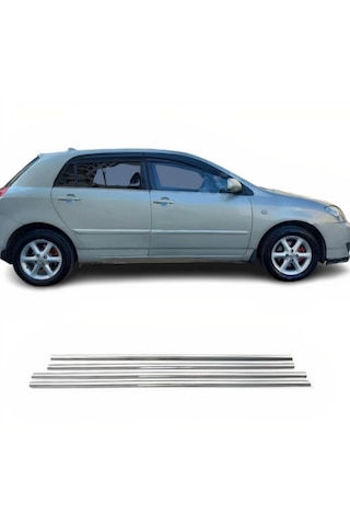 Toyota Corolla Hb Krom Cam Çıtası 2002-2006 4 Parça Paslanmaz Çelik Krom