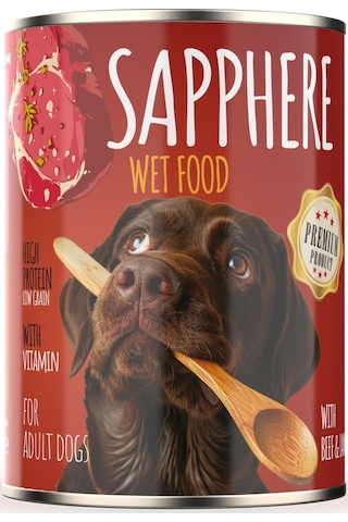 Sapphere Kırmızı Etli Yetişkin Köpek Maması Konserve 400 G
