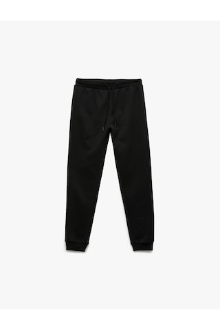 Koton Beli Lastikli Şardonlu Cepli Jogger Eşofman Altı Siyah 7wkb40012tk