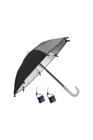 Youtek Motorsiklet Yağmurluklu Güneşlikli Telefon Askısı - 2 Bağlayıcı Ve 2 Kayış İle Siyah