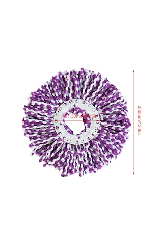 Ximistore9 360 Derece Döner Mikrofiber Mop Başkanı - Su Absorbsiyonu Yüksek, Ahşap Zeminler İçin Uygun Mor-beyaz