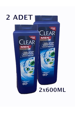 Clear Men Cool Sport Menthol Kepeğe Karşı Etkili Şampuan 2 x 600 ML