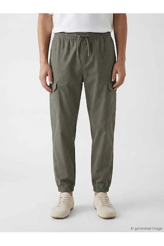 Lc Waikiki Haki Standart Kalıp Poplin Erkek Jogger Pantolon