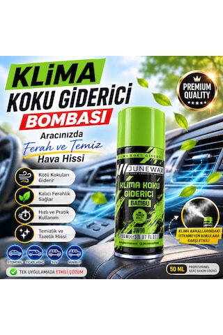 Klima Koku Giderici Bombası 150 Ml - Araç İçi Koku Giderici, Klima Temizleyici, Kalıcı Ferahlık Jeune Mor Koku Yeşil