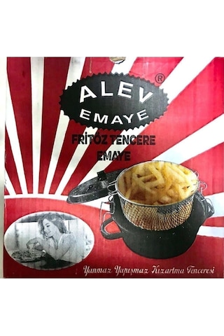Alev Emaye Fritöz Tencere Siyah