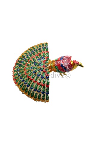 Swarovski Taşlı Tavus Kuşu - Gizli Hazneli Masaüstü Hediyelik Süs