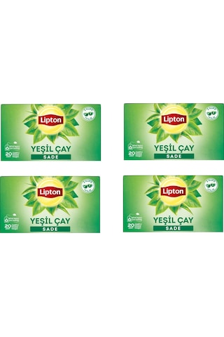 Lipton Sade Bardak Süzen Poşet Yeşil Çay 20'li Paket X 4 Adet