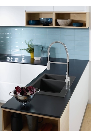 Hansgrohe S51 S510-F635 Ankastre Eviye 180 / 450 Grafıt Siyah 4331