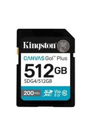 Kingston Sdg4-512gb 512gb Sdxc Canvas Go Plus Gen4 200mb-s C10 Uhs-ı U3 V30 Hafıza Kartı Kdo