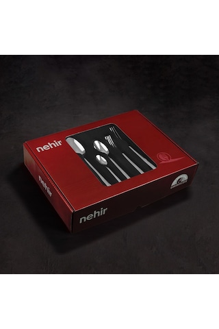 Nehir Sahra Sade 12 Kişilik 60 Parça Çatal Kaşık Takımı Gümüş
