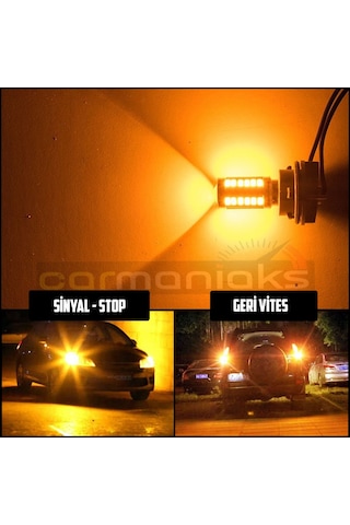 P21W 1156 Ba15S Tek Duy Stop Sinyal Geri Vites Ampulü Turuncu 33 Led