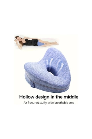 Elmpaly Yan Yatakta Gri Ortopedik Delikli Bacak Yastığı Yüksek Esneklik Nefes Alabilir