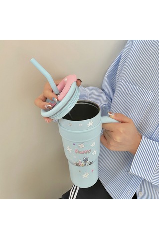 Karikatür Big Mac Termos Bardak 0201-mavi Pembe