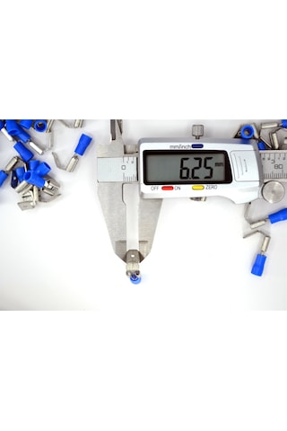 100 Adet 1,50-2,50mm Kablo Ucu 6,3 Erkek Dişi Dönüşlü Fiş Mavi Sıkmalı