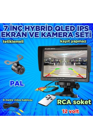 7 İnç Qled Ips Ekran Ve 1 Adet Kelebek Kamera Kayıt Yapmaz 12 V