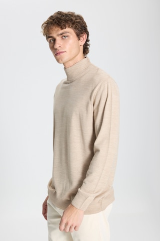 AC&Co / Altınyıldız Classics Altinyildiz Classics Erkek Bej Standart Fit Normal Kesim Yarım Balıkçı Yaka Triko 4A4923100005BEJS Bej