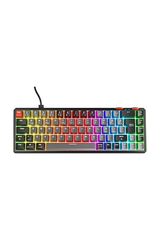 Rampage Yoru Mını Gri-siyah Type-c Bağlantılı Outemu Red Swich Q Mekanik Gaming Oyuncu Klavye Rgb