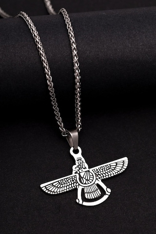 Ahura Mazda Model Unisex Çelik Kolye - Sevgiliye - Eşe - Babaya - Arkadaşa Hediye Kolye