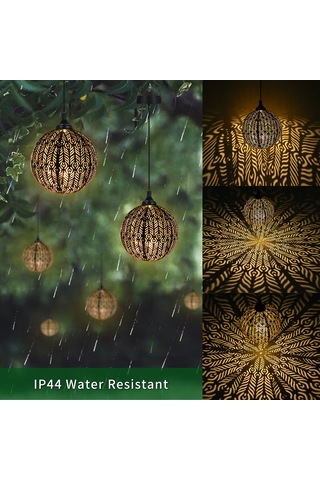 Yaozixa "güneş Enerjili Bahçe Lambası - Su Geçirmez, Otomatik Açma/kapama, Dekoratif Asılı Aydınlatma" Sıcak Beyaz