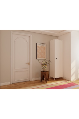 Harput Beyaz Çok Amaçlı Tek Kapaklı Dolap Beyaz