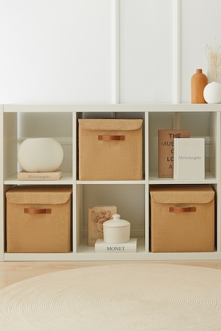 Ocean Home Textile Jüt Kapaklı Kutu 30 x 30 x 30 cm