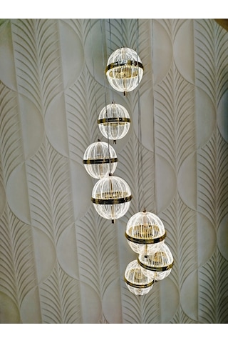 Modern Led Sarkıt Avize 6 Lı Sarı