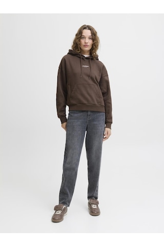 Jack & Jones Kadin Minimal Logo Baskili Kapüsonlu Sweatshirt - Studio - 12280152 Bracken