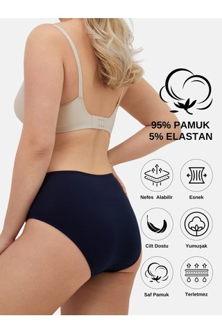 Alya Underwear Anne Kız Kombin Pamuklu Külot - Beyaz Slip İç Çamaşırı - 5'li Paket Çok Renkli-p14