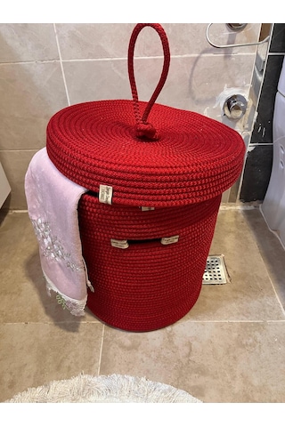 Zengin Design Home Banyo Camaşır Sepeti Zdh-051 Kırmızı
