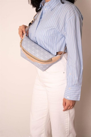 Silver Polo Sp1192 Kadın Bel Çantası Monogram Mavi-ten