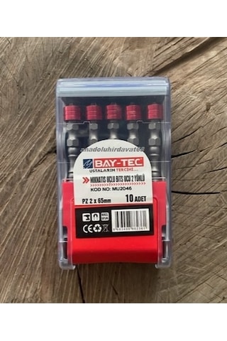 Byt Pz2 Stoplu Vida Sıkma Ucu Mıknatıslı Çift Yönlü Yıldız Bits Uç 10 Adet