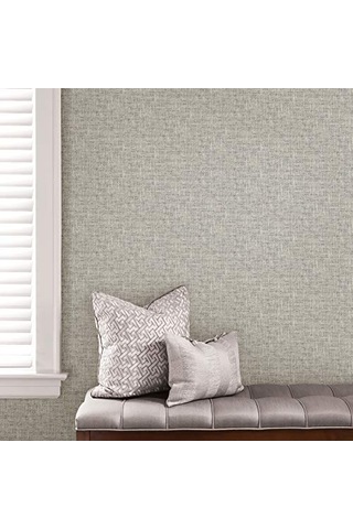 Poplin Texture Peel Stick Duvar Kağıdı Gri Çok Renkli