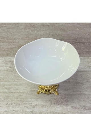 Porselen Ayaklı Bol Kase Gold Ayaklı 20 Cm