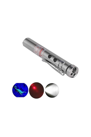 Watton Wt-170 Cep Feneri + Ultraviyole + Lazer 3 Farklı Işık Gri