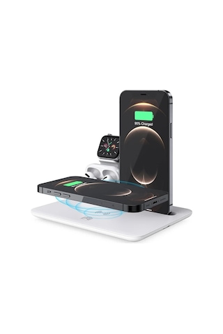 Ally 4 İn1 15w Kablosuz Hızlı Şarj Standı Apple iPhone Uyumlu+iwatch+Apple AirPods Uyumlu Pro Wireless- 5775