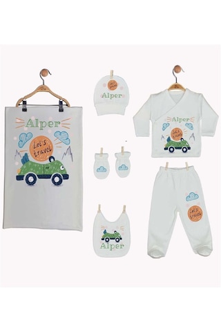 Pia Baby Gl 1901-07 İsme Özel Battaniye Zıbın Set Krem