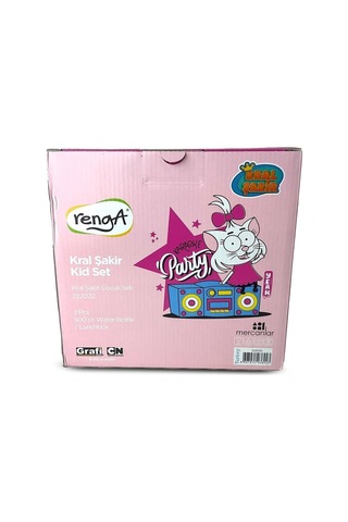 Kral Şakir Pipetli Tritan Matara Ve Beslenme Kabı Set, 500 Ml, Pembe Diğer