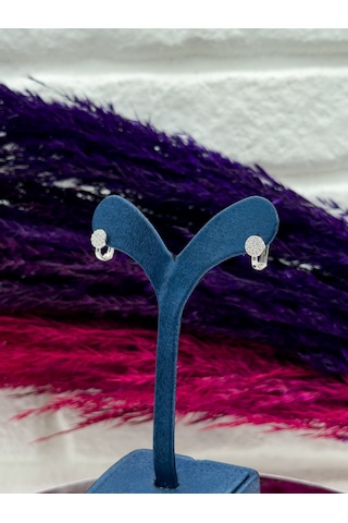 925 Ayar Gümüş Zirkon Taşlı Trend Kız Çocuk Küpesi Gümüş