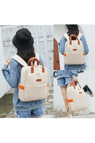 Tongxida Hm8011 Çok Amaçlı 15,6 Laptop Sırt Çantası Gri Bej