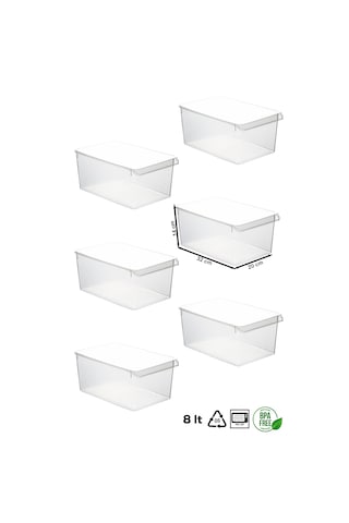 Porsima 3185 6 Ad 8 Lt Dolap İçi Ve Buzdolabı İçi Düzenleyici Set ŞEFFAF