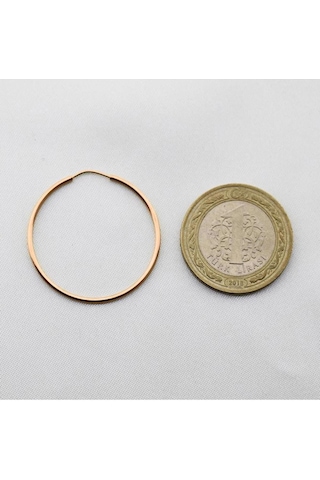 Pembe Altın Halka Küpe Çapı: 3.3cm Pembe Altın
