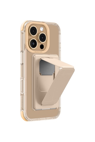 İphone 16 Pro Kılıf Magsafe Uyumlu Standlı Kartlıklı Set Amazingthing Omni Adventure Seri Rose Gold