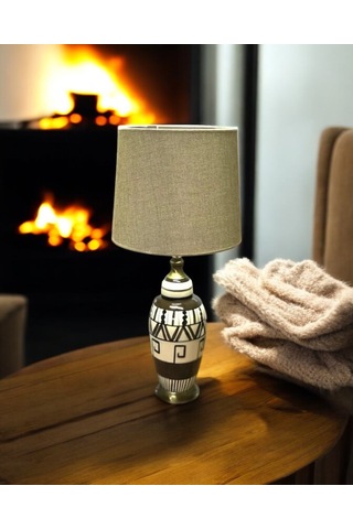 Abj 220 182 Mercan Abajur Kilim Desen Kahve Renkli