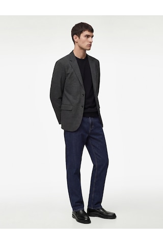 Koton Slim Fit Viskon Karışımlı Düğmeli Kapaklı Cepli Mono Yaka Blazer Ceket Antrasit 6sam50001hk Antrasit