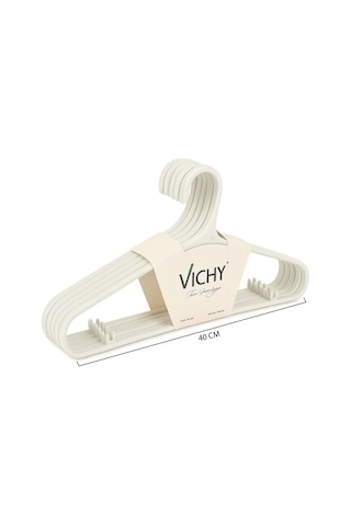 Vichy 5 Li Kaymaz Pantolon & Etek Askısı 40 Cm Krem Renk Çok Amaçlı Dolap Düzenleyici Vch-7017 Açık Bej
