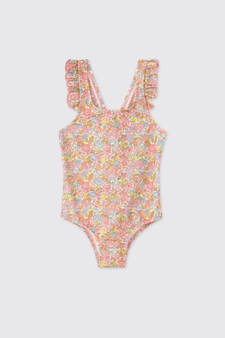 Panço Littemare Kız Bebek Upf 40+ Uv Korumalı Fırfır Detaylı Somon Mayo 2612gb42027 Pembe