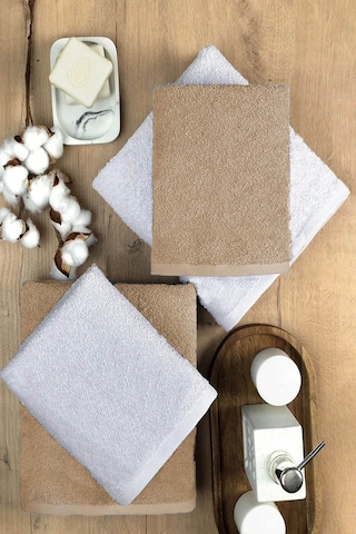4 Lü Banyo Havlusu Takımı Soft Büyük Havlulu Pamuklu Havlu Seti 90x150 Cm Beyaz 001