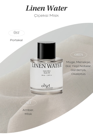Yapışkanlık Hissi Bırakmayan Saten Bitişli Vücut Yağı Kundal Satın Glow Body Oil Linen Water