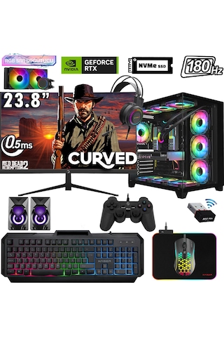 Xaser Sword X51 R7-5700X 32 GB 1 TB M.2 NVMe SSD RTX5060 23.8" Free Dos Masaüstü Oyuncu Bilgisayarı